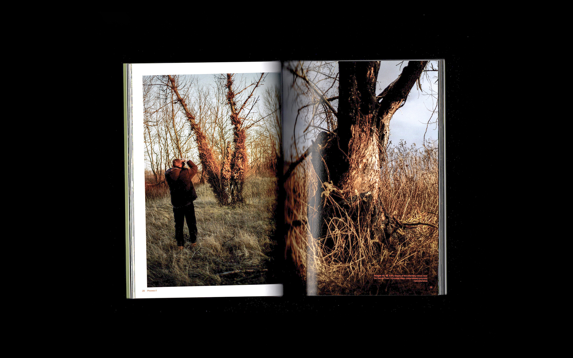 A spread with photographs from the Riconessione Publication